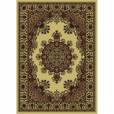 AURIC Castello Rectangular Ivory Traditional Italy Area Rug - Ivory - 5 ft. 5 in. W x 7 ft. 7 in. H AU3180515